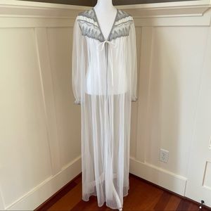 Vintage Sheer Chiffon Lingerie Robe Medium